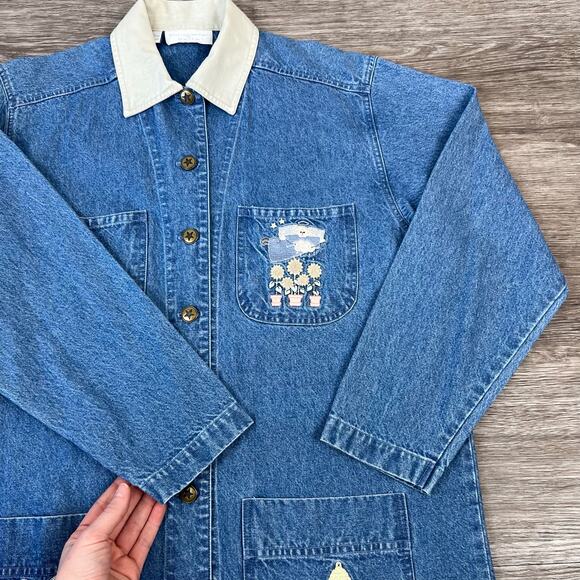 Christopher & Banks Blue Denim Jacket with White Collar - Picture 7 of 8